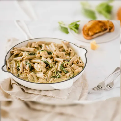 طرز تهیه پاستا با مرغ و قارچ