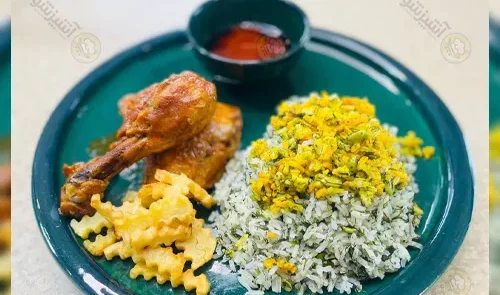 طرز تهیه باقالی پلو با مرغ زعفرانی مجلسی