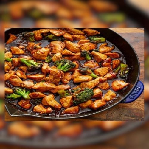 طرز تهیه خورش کلم بروکلی با مرغ + وجترین (با قارچ)