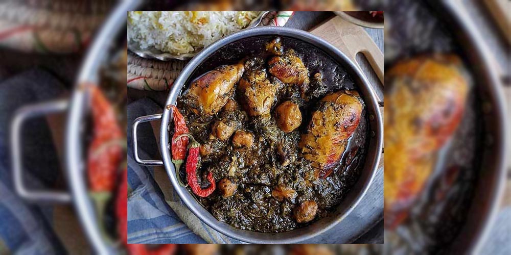 انواع خورشت با گوشت قرمز: خورش آلو اسفناج