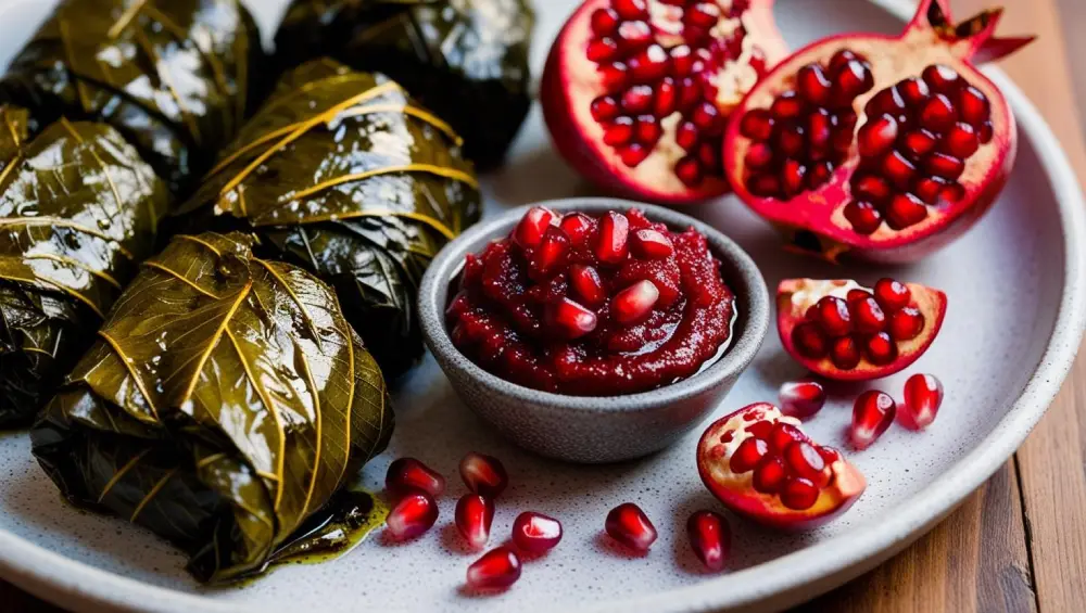 دستور پخت دلمه برگ انگور با رب انار
