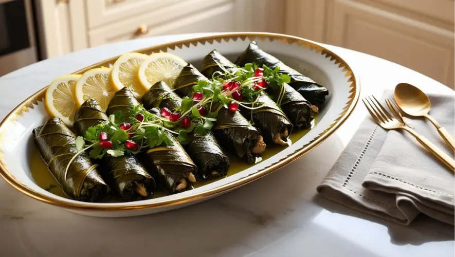 رسپی دلمه برگ انگور با مرغ