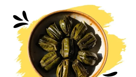 طرز تهیه دلمه ساده خانگی با برگ انگور