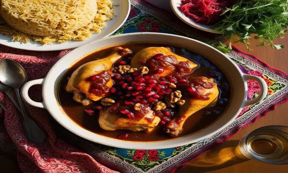 فسنجان با مرغ و رب انار