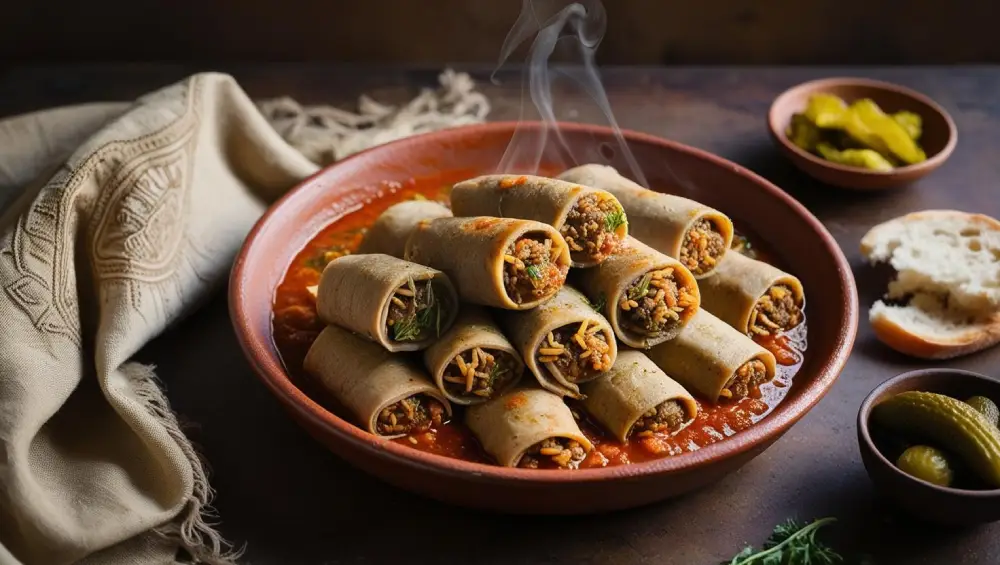 دلمه سیرابی با مخلفات