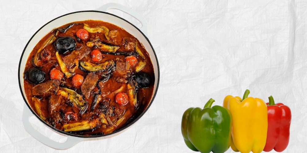 طرز تهیه خورشت بادمجان با فلفلدلمه
