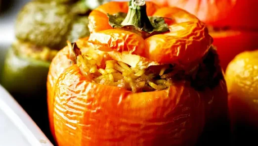 آموزش صفر تا صد طرز تهیه دلمه فلفل دلمه‌ای