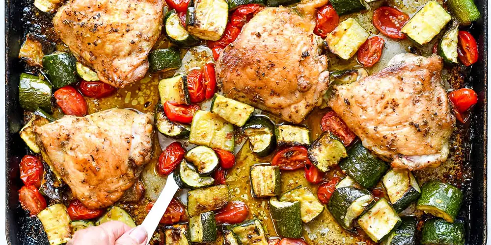 خوراک مرغ و سبزیجات