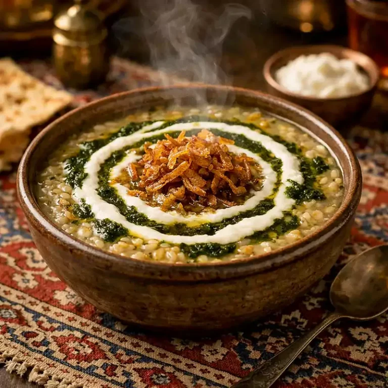طرز تهیه آش جو با کشک برای زمستان با عکس